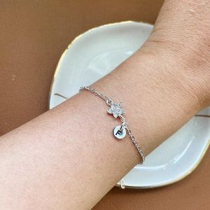 Silver “F” Charm Braclet